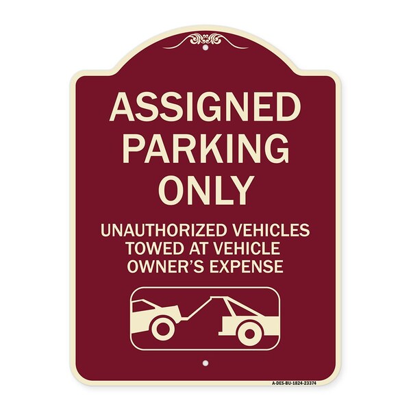 Parking Restriction Assigned Parking Unauthorized Vehicles Towed at Owner Expense, BU-1824-23374